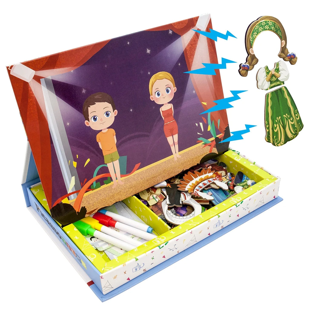 115 Piece Magnetic Dress up Puzzle Book Toy Set X784