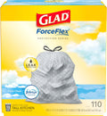 13 Gal Drawstring Kitchen Garbage Bags, 110 Ct C839