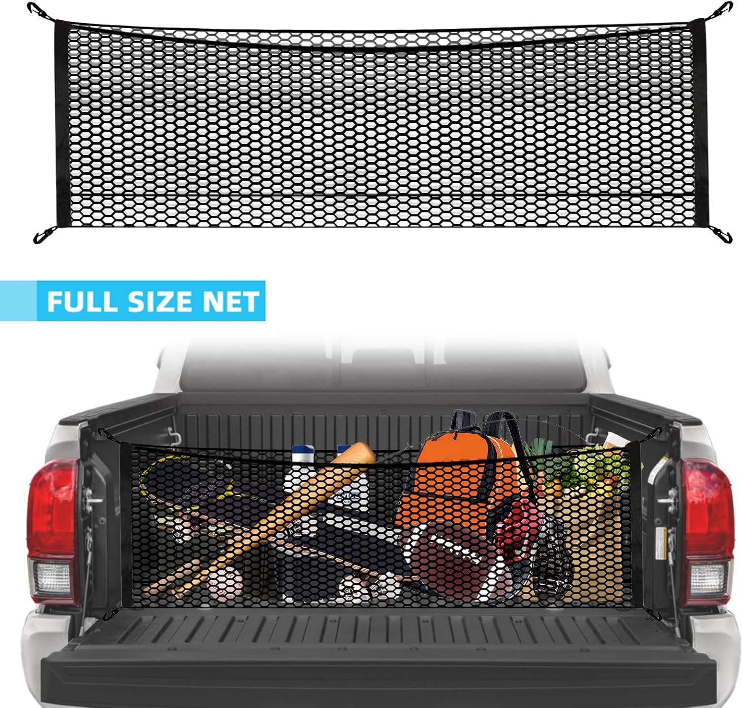 Double-Layer High Elastic Car Rear Cargo Net I888266