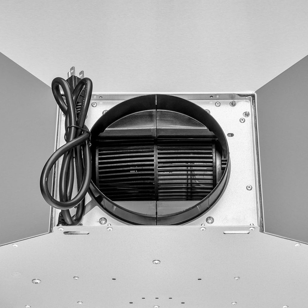 30" Wall Mount Range Hood in Stainless Steel with LEDs, Push Control and Carbon Filters M238