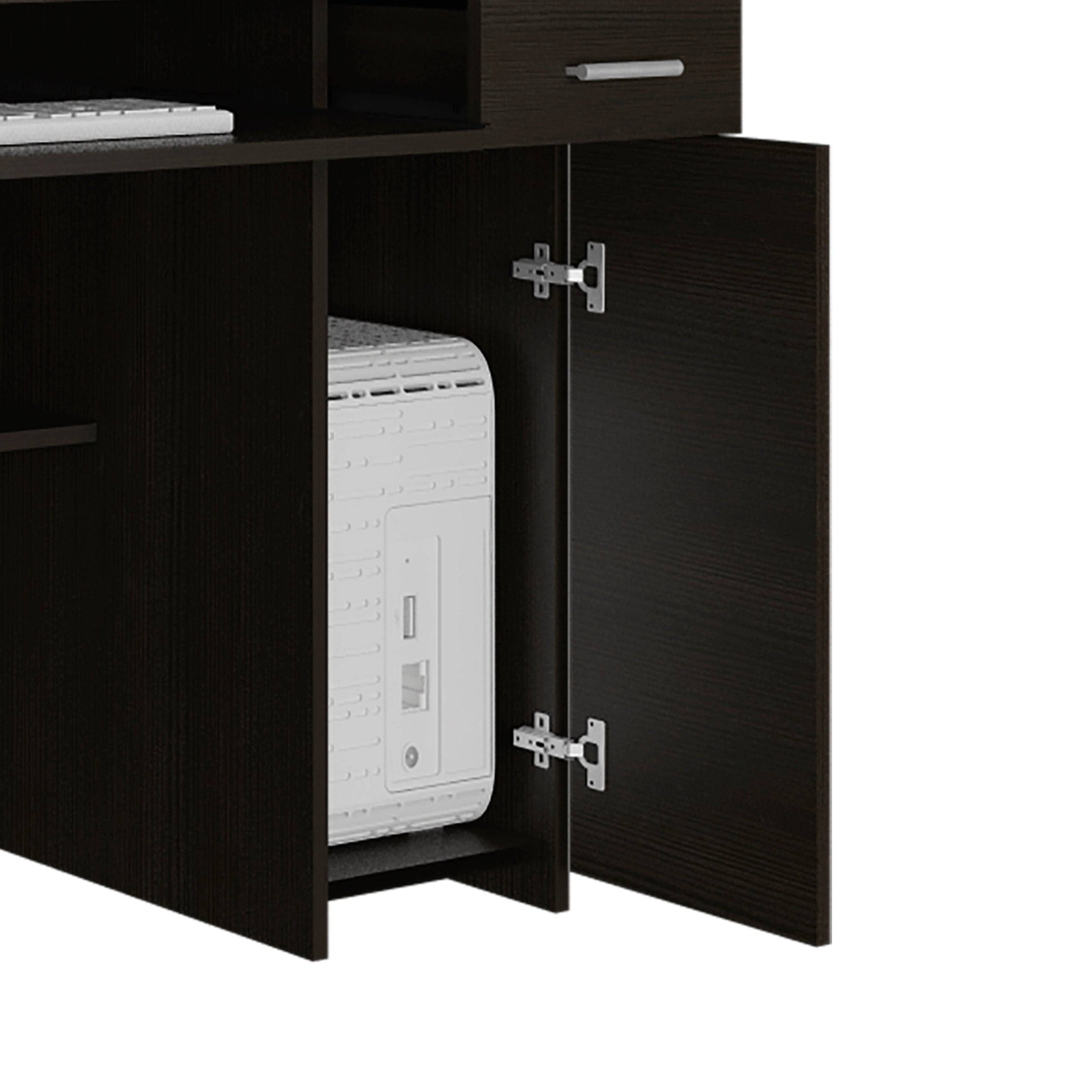 Ash Engineered Wood Desk with Hutch P911510