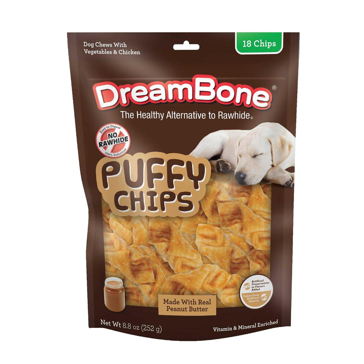 Peanut Butter Puffy Chips Chews Dog Treats C445804