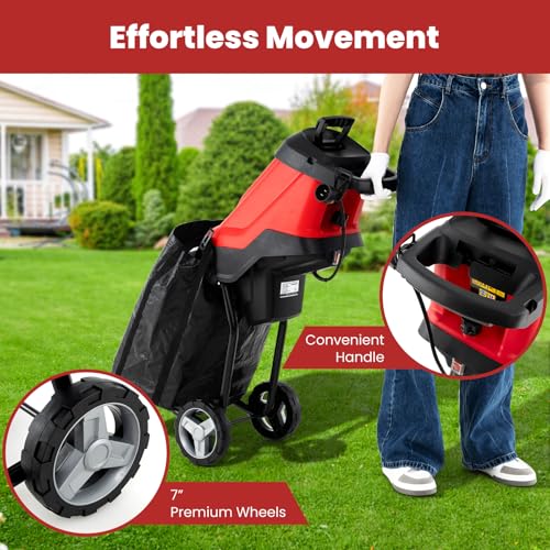 15 Amp Corded Electric Wood Chipper Shredder with Collection Bag V829350