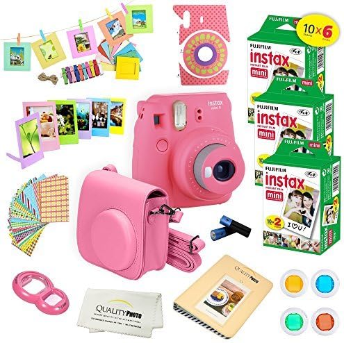 Purple Instant Camera with 60 Pack Instant Films and 14 Pc Deluxe Bundle T6187