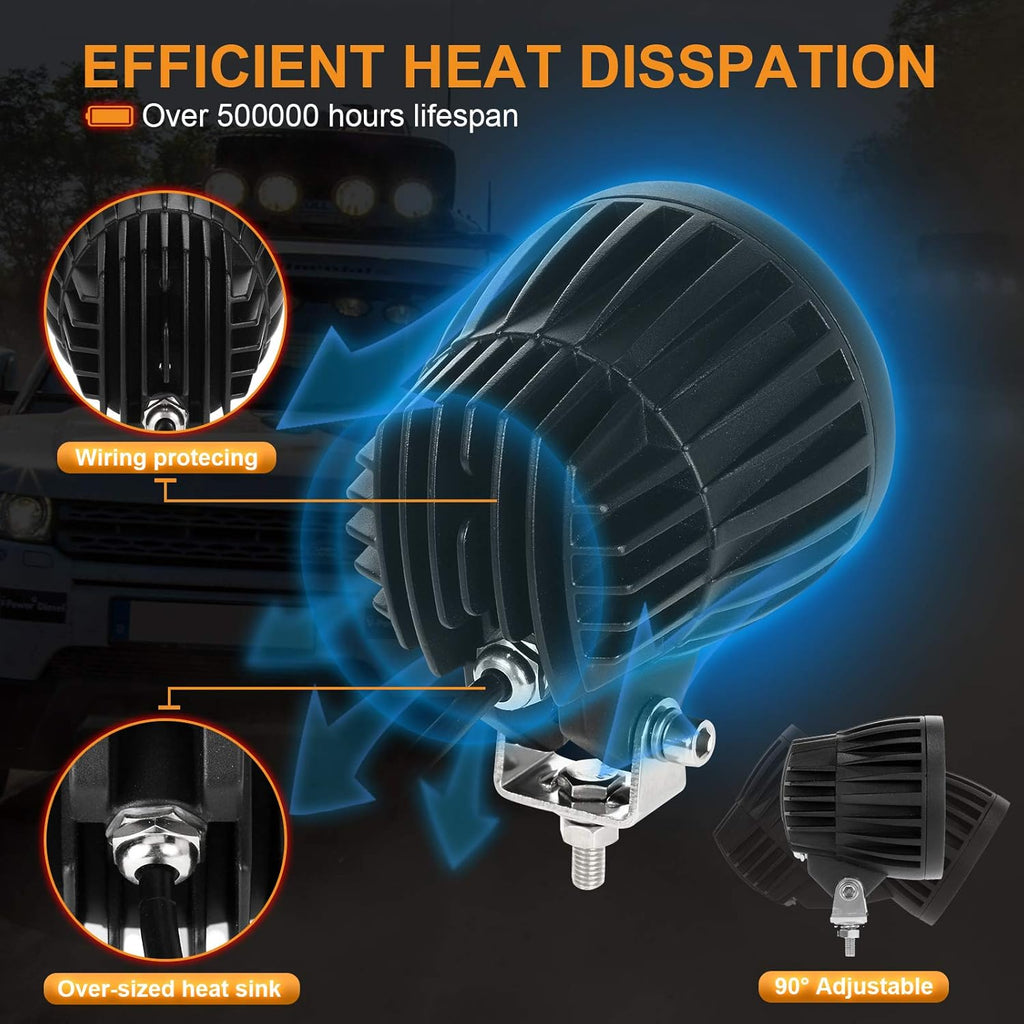 4 Inch Round LED Light Pods with Hi/Lo/Combo Beam 72W 7200LM B8220