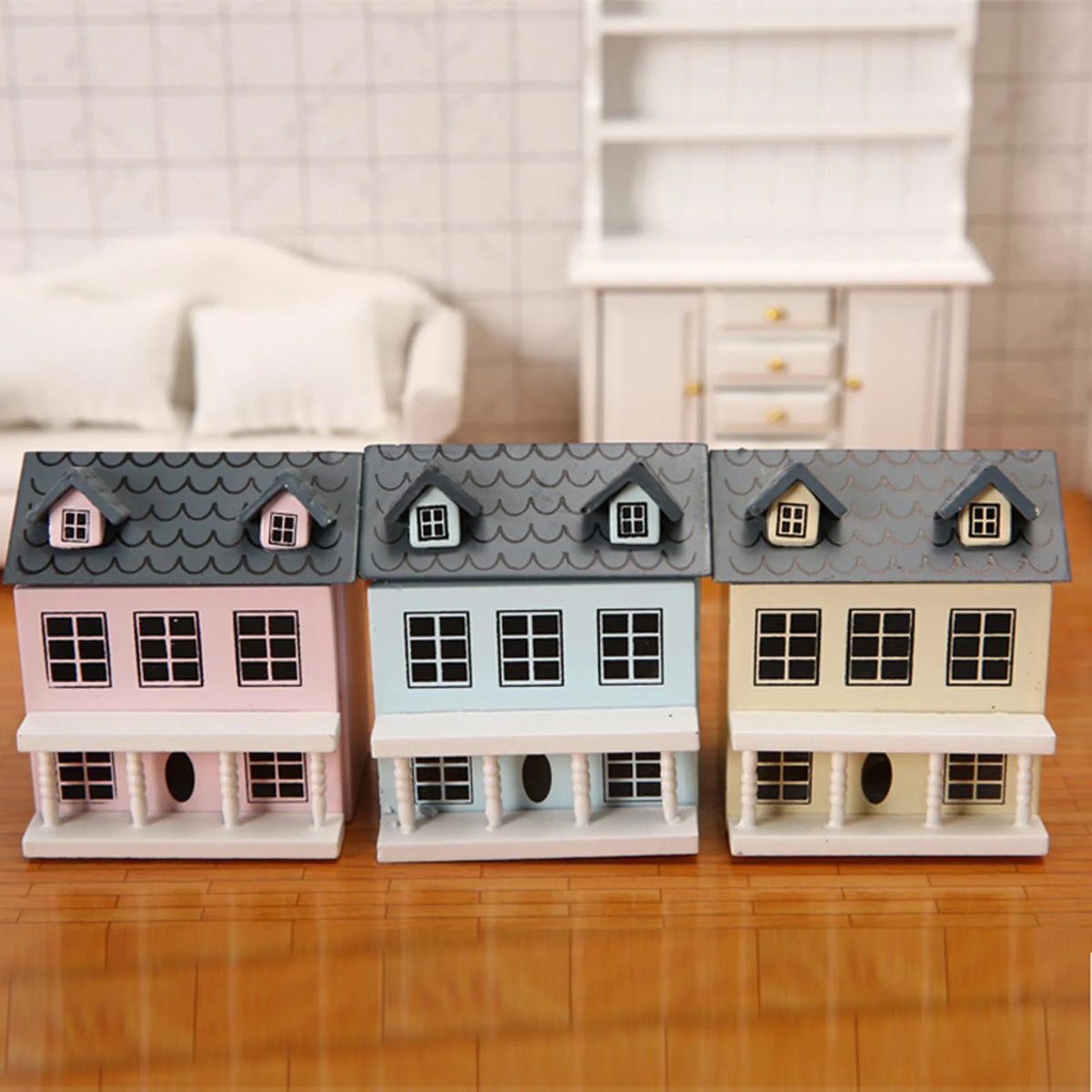 Miniature Villa Dollhouse with Kitchen Furniture Toy P31401