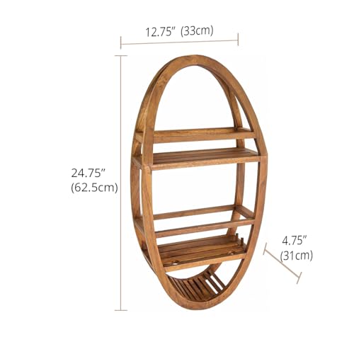 Oval Teak Shower Organizer S6210