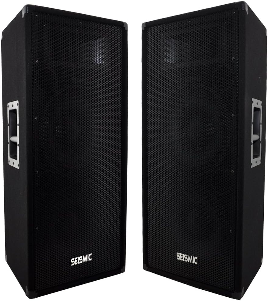 Pair of Dual 12 PA/DJ Speaker Cabinets with Titanium Horns, 700 Watts RMS per Cabinet Z21368