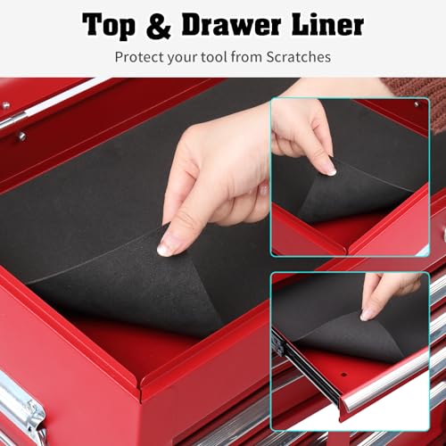 24" Portable Tool Box with 5 Drawers & Top Storage Tray, Lockable Metal Tool Chest D565201