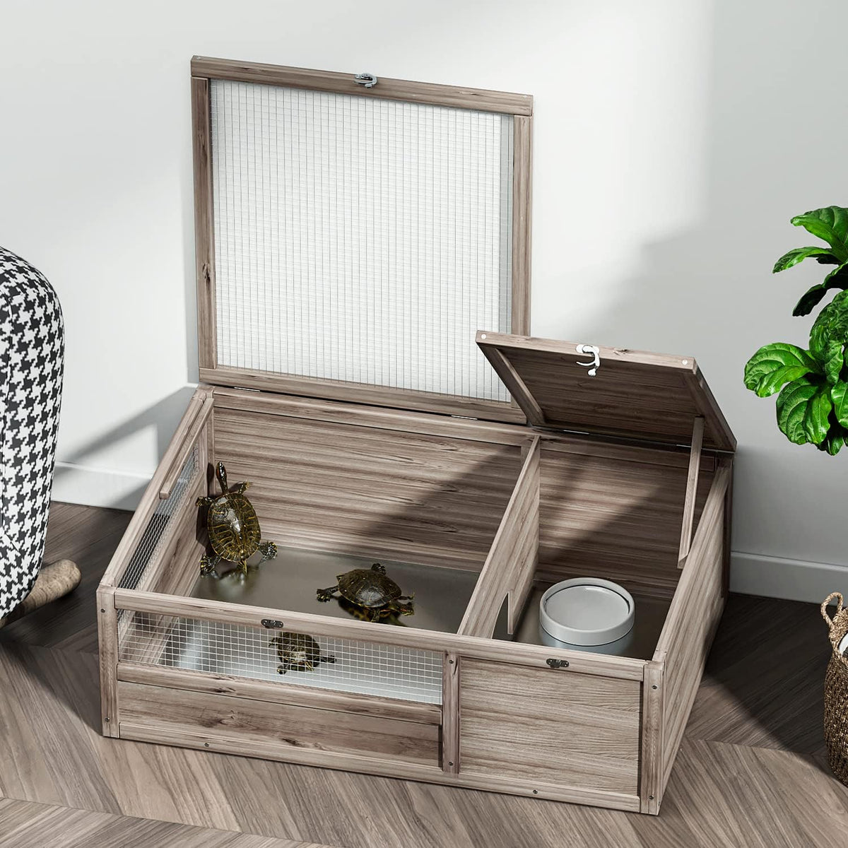 Grey Wooden Reptile Cage N5327