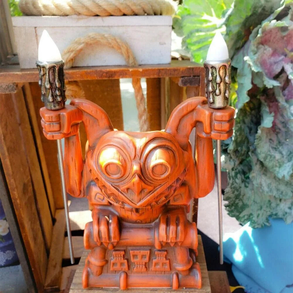 Hawaii Totem Tiki Figure Statue Torch Luminous Water Cup E4701