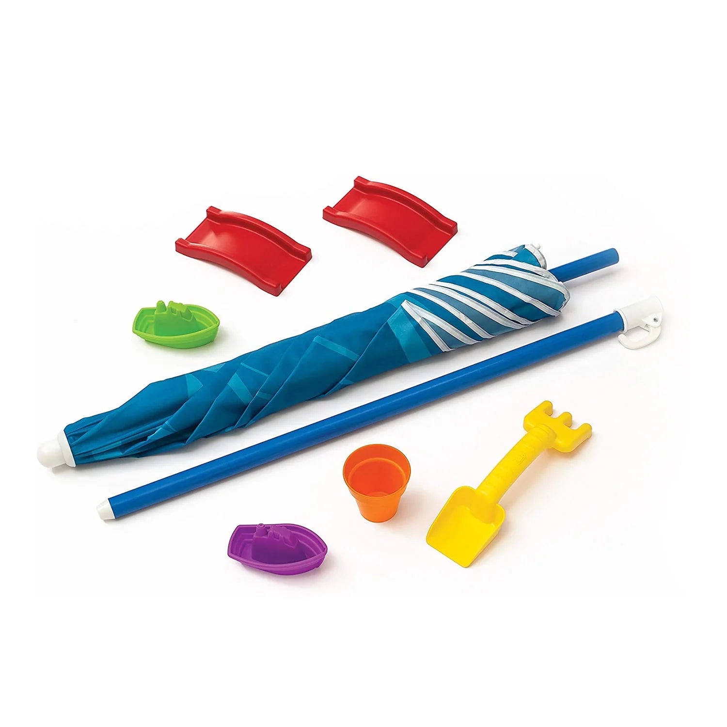 Blue Plastic Sandbox and Water Table with Cover and Umbrella R18679