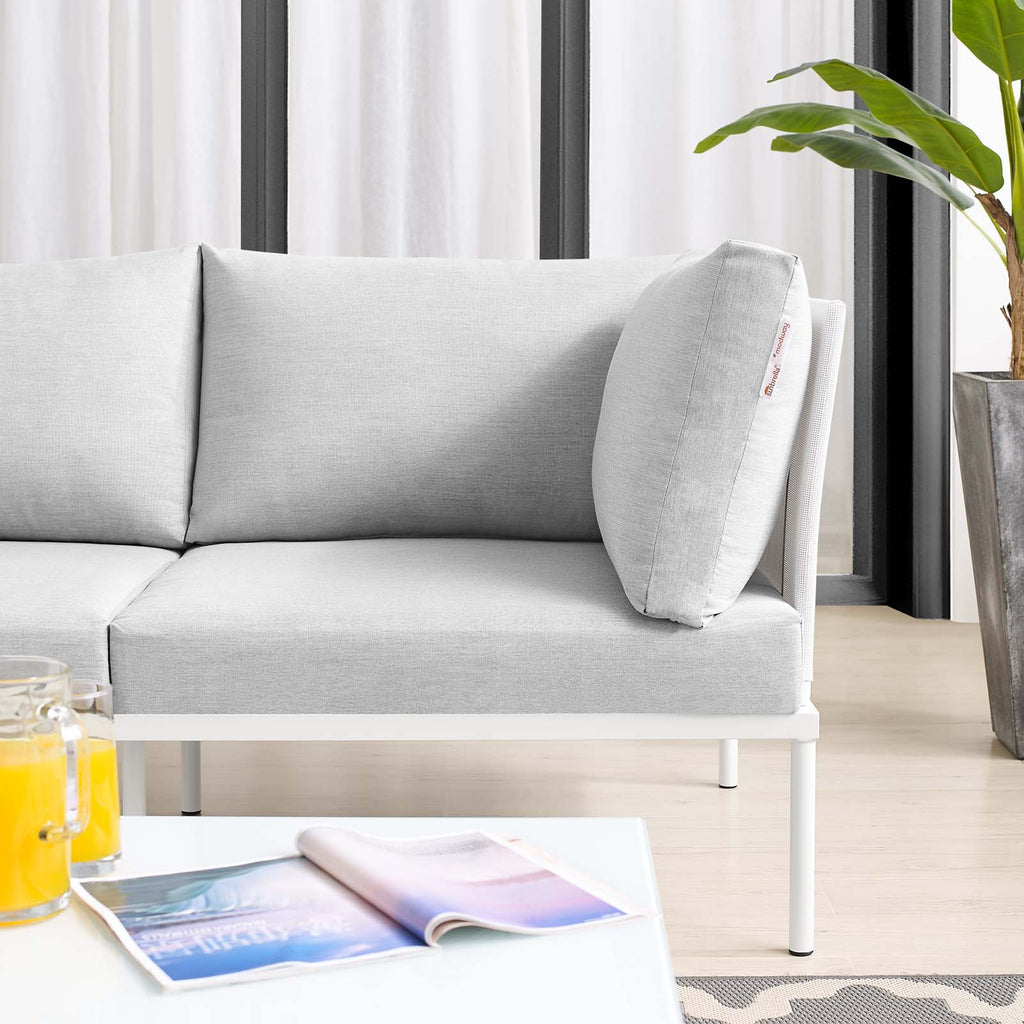 White Gray Aluminum Outdoor Loveseat W481495