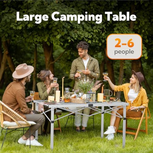 Natural Aluminum Roll-Up Camping Table with Carry Bag E6662