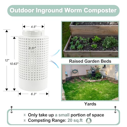 White 2 Gallons In-Ground Worm Compost Bin J903