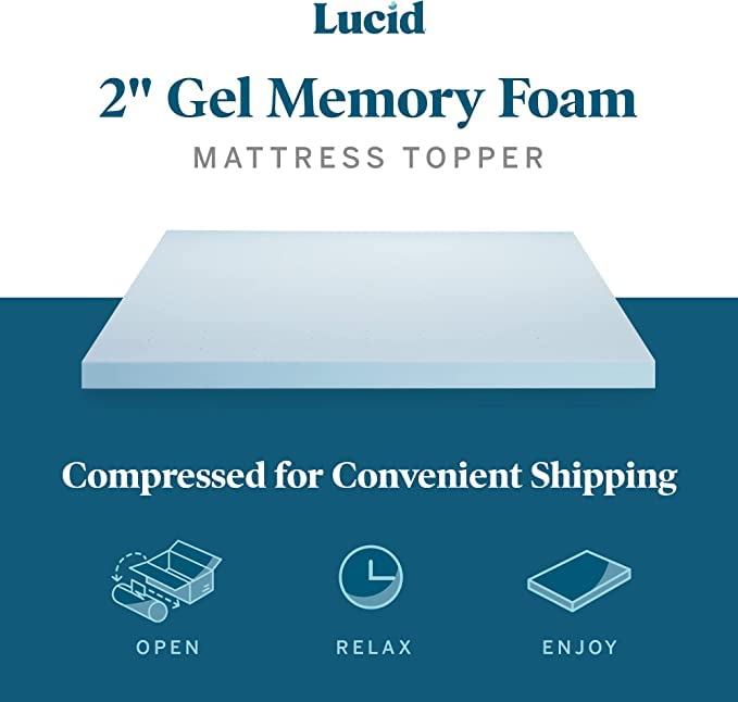 4 Inch Gel Memory Foam Mattress Topper, Twin XL, Blue A17969