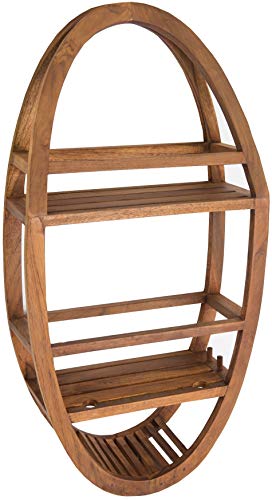 Oval Teak Shower Organizer S6210