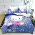3D Print Kitty Quilt Cover Set with Pillowcase N983297
