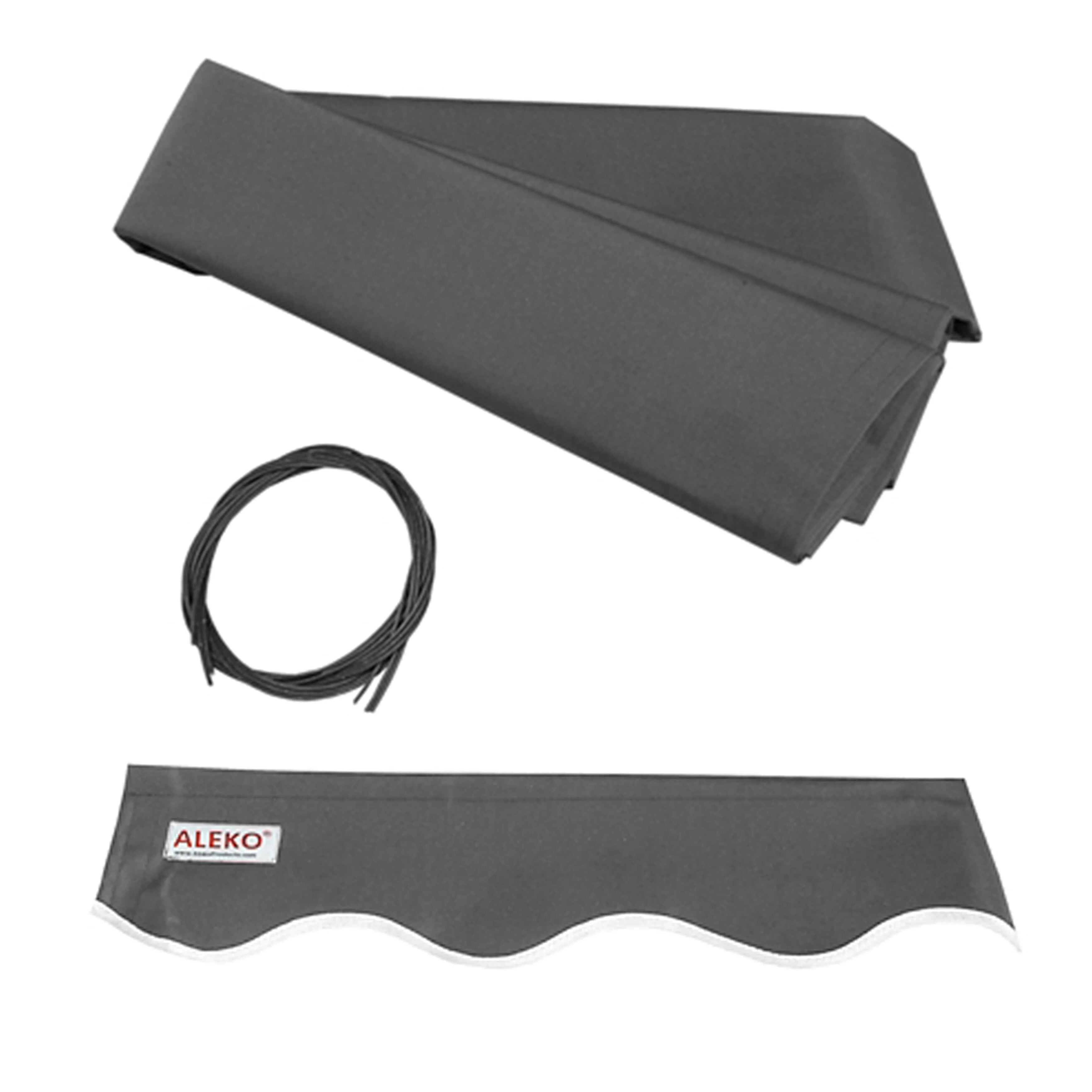 20' x 10' Gray Motorized Retractable Patio Awning with Remote Control Q536