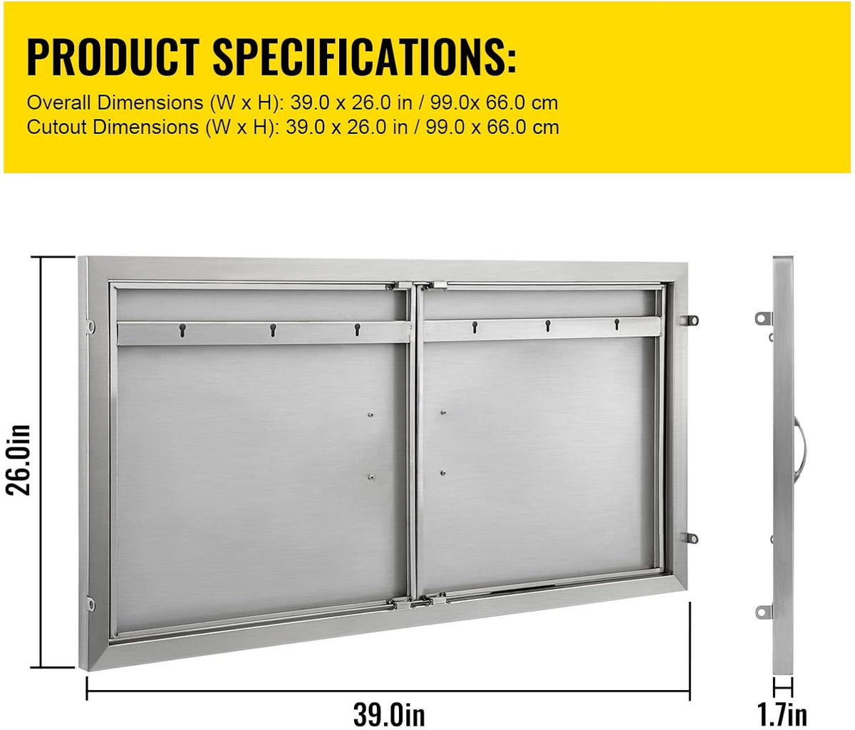Stainless Steel Double BBQ Door 39W x 26H Inch R68847