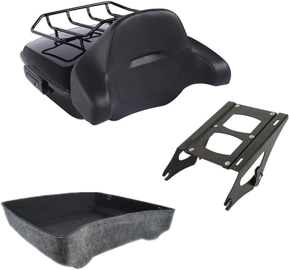 Chopped Tour Pack Trunk with Backrest Pad and Mounting Rack T96427