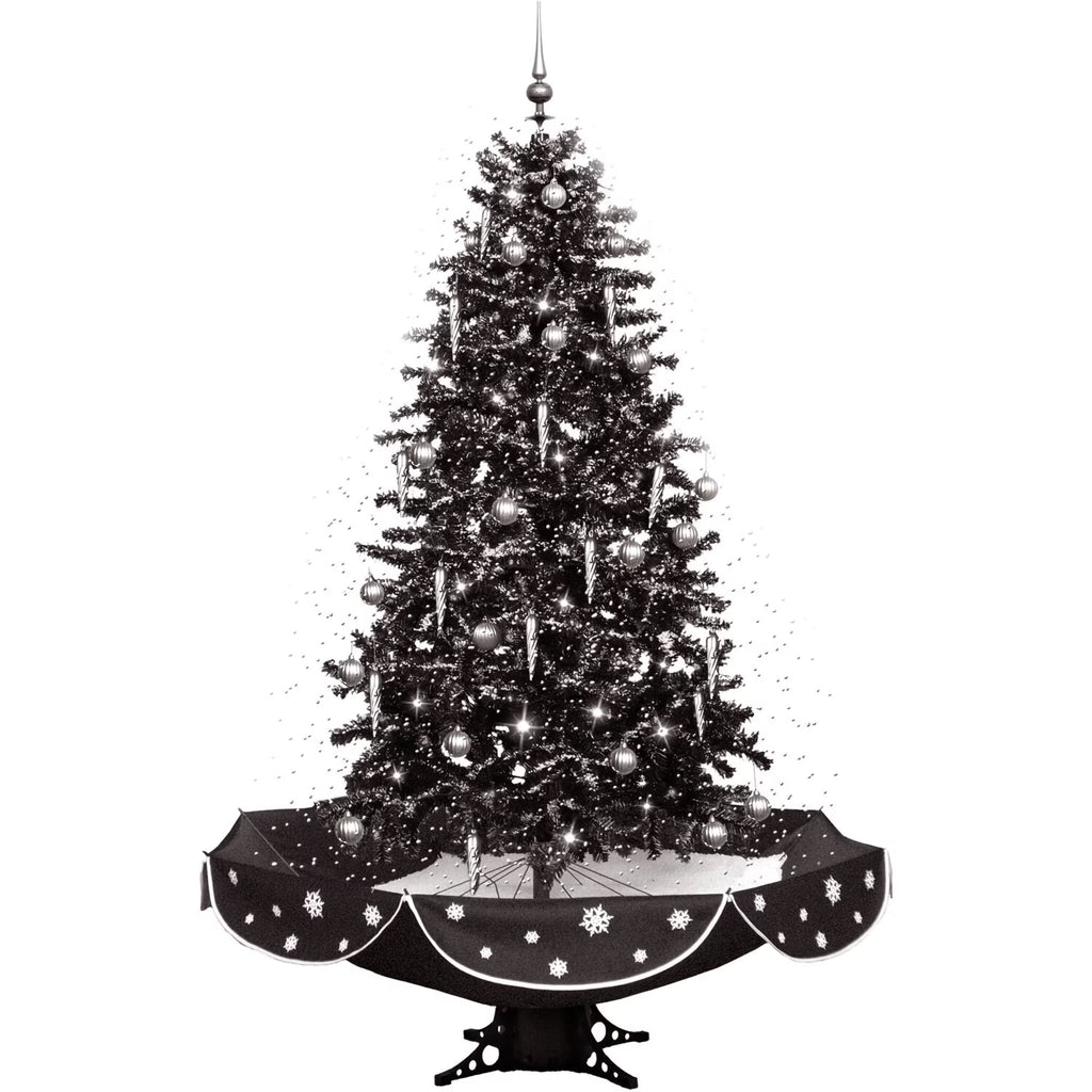 White Prelit LED Musical Christmas Tree with Umbrella Base L7455