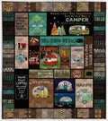 Quilted Camping Quilt Blanket for Bed Sofa (US Twin 59×80) V761