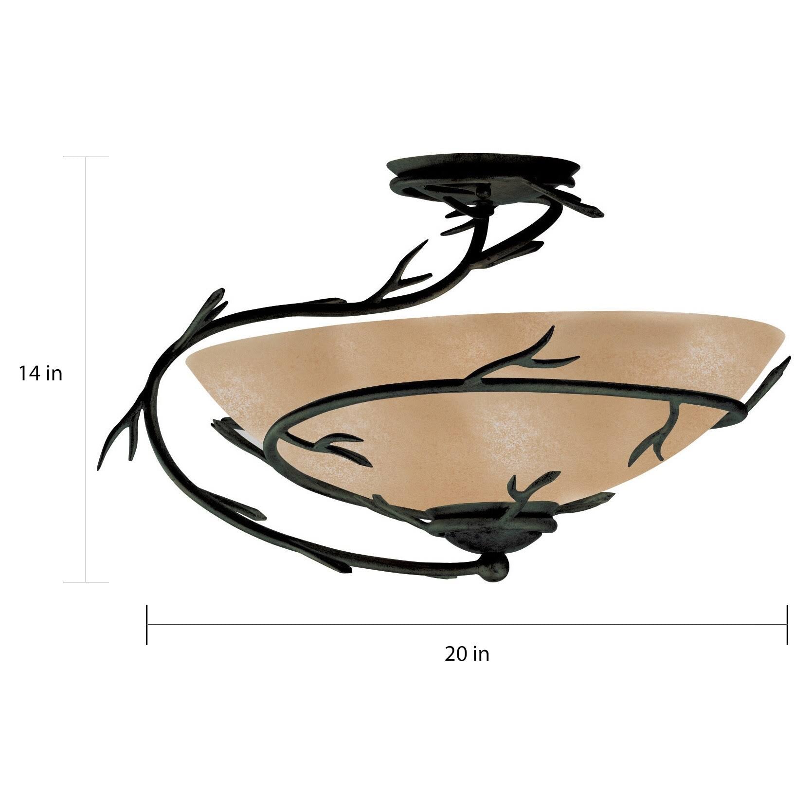 Blackened Bronze Semi-Flush Mount Light X7735