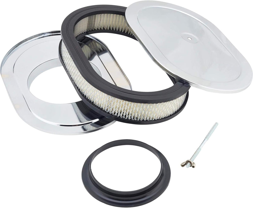 Oval 12 Inch Chrome Air Cleaner Pack of 2 L6656