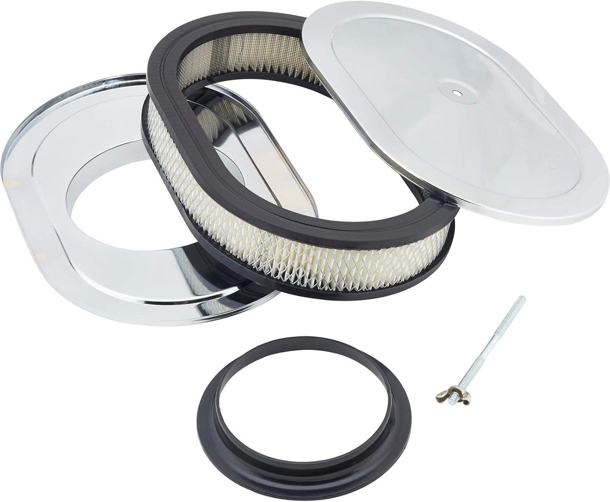 Oval 12 Inch Chrome Air Cleaner Pack of 2 L6656