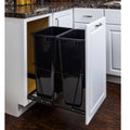 Double Pullout Waste Container System, Black - 50 quart I316
