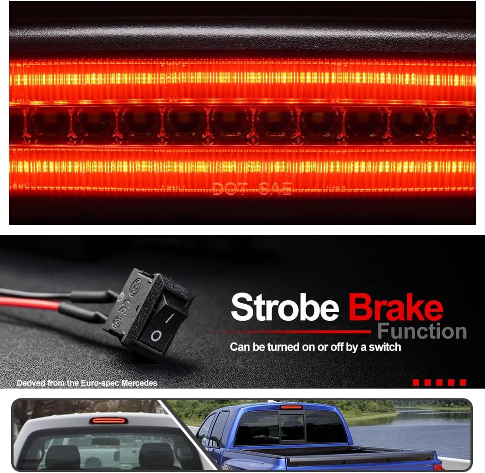 Red/white LED 3rd Brake Light with Strobe Feature W215