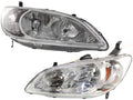 2004 2005 Honda Civic Headlight Assembly Driver and Passenger Side W4652