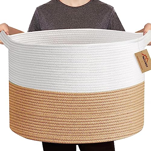 Large Woven Cotton Rope Blanket Basket Q406371
