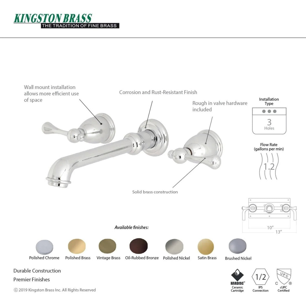 Oil Rubbed Bronze Two-Handle Wall Mount Bathroom Faucet X2321