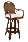 Swivel Rattan Barstool in Antique Finish P1345