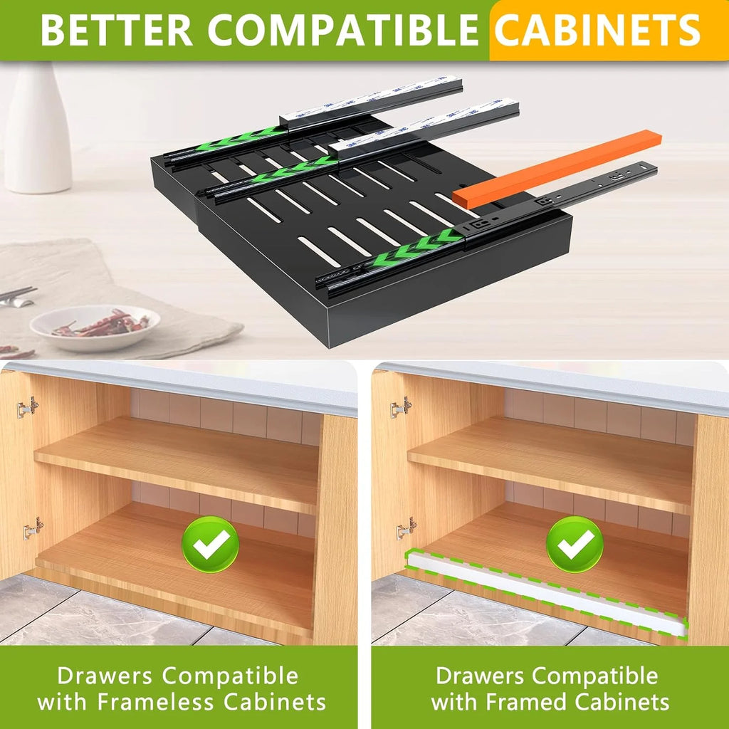 4 Pack Pull Out Cabinet Organizer 21Deep Expandable Slide Out Drawer Organizers M319