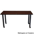 60x22W Training Table with Casters, Mahogany/Black H36135