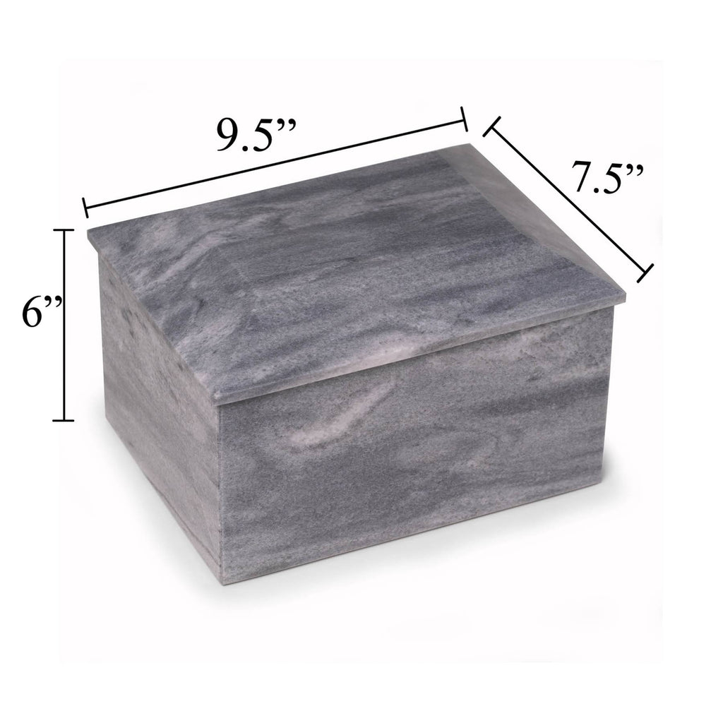 Grey Genuine Marble Cremation Urn Q349
