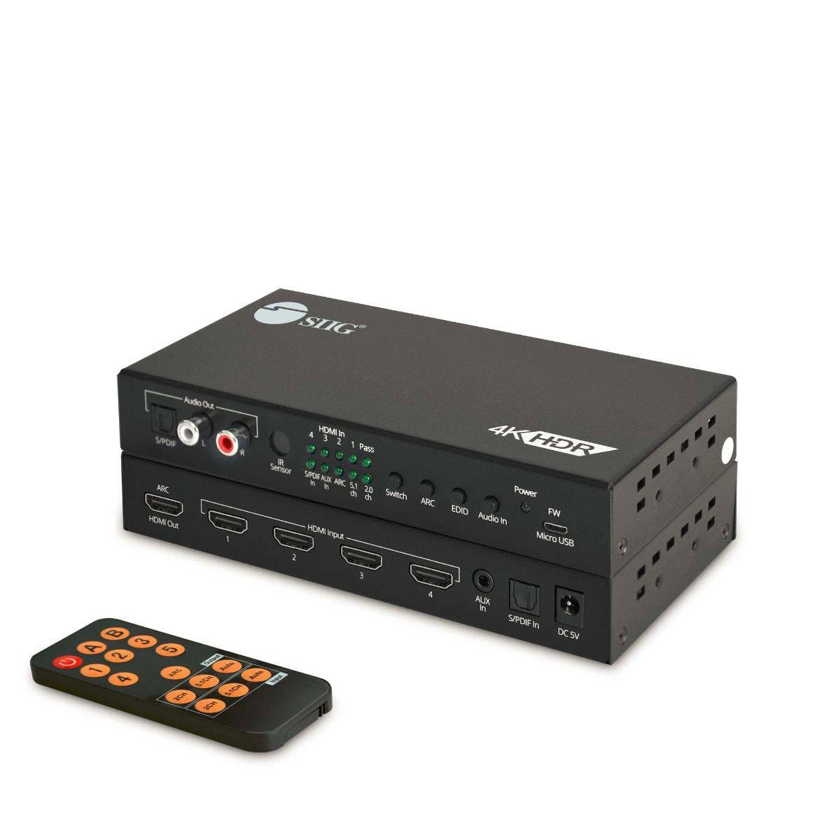 4x1 HDMI 2.0 4K 60Hz Switch with ARC Audio Extractor Q904