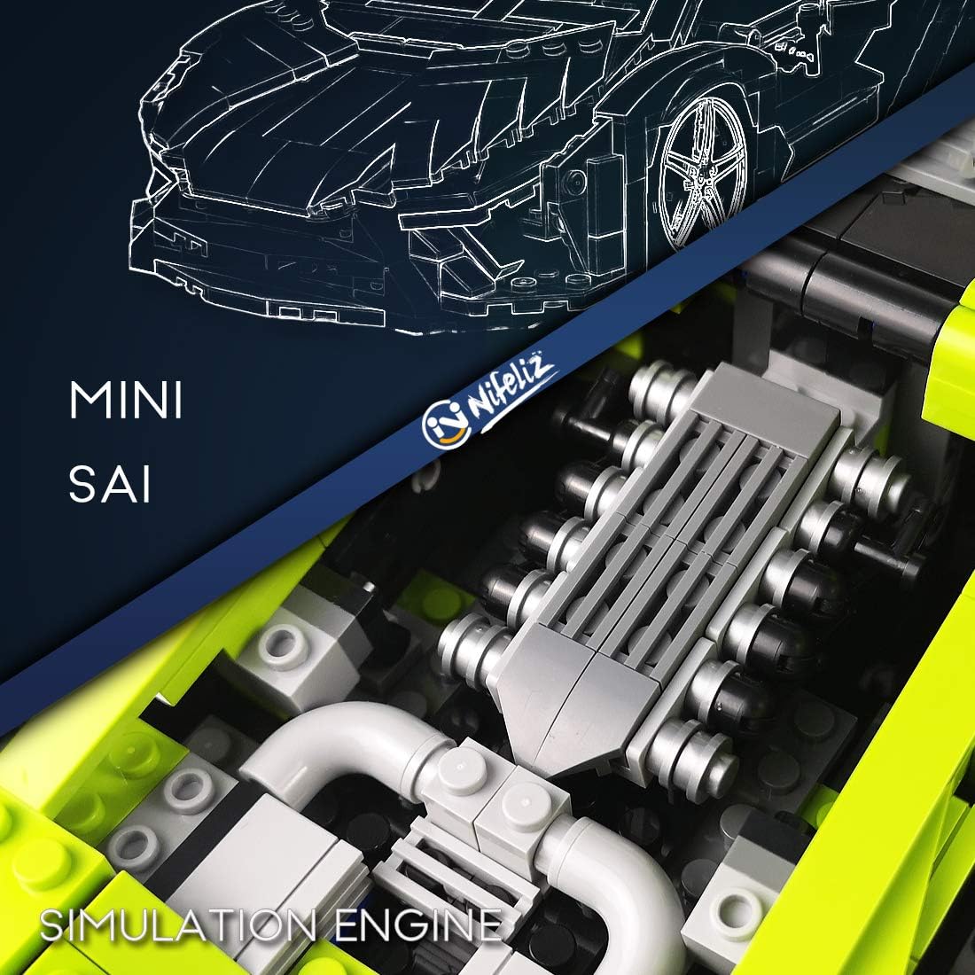 1:14 Scale Sports Car Building Blocks Model (1133 Pcs) P7193