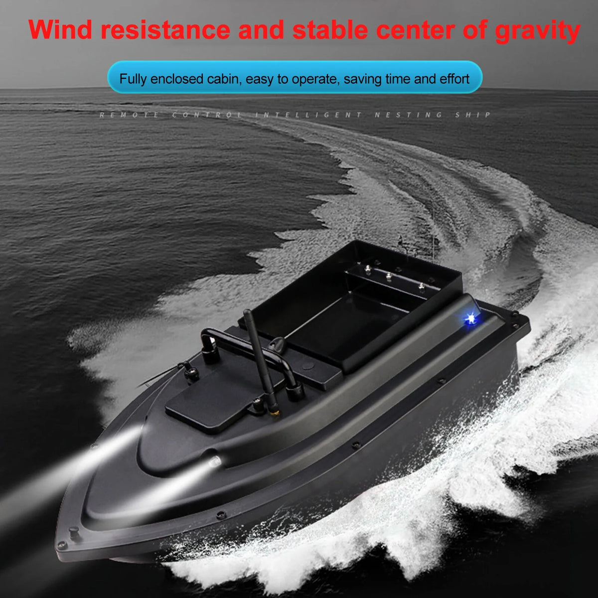 RC Fishing Bait Boat with Fish Finder, 0.75kg Loading, 500M Remote Control, Double Motor, Night Light, 12000mah Battery F994
