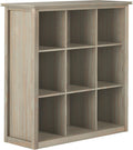 Distressed Grey 9 Cube Solid Wood Bookcase with 9 Shelves Y718