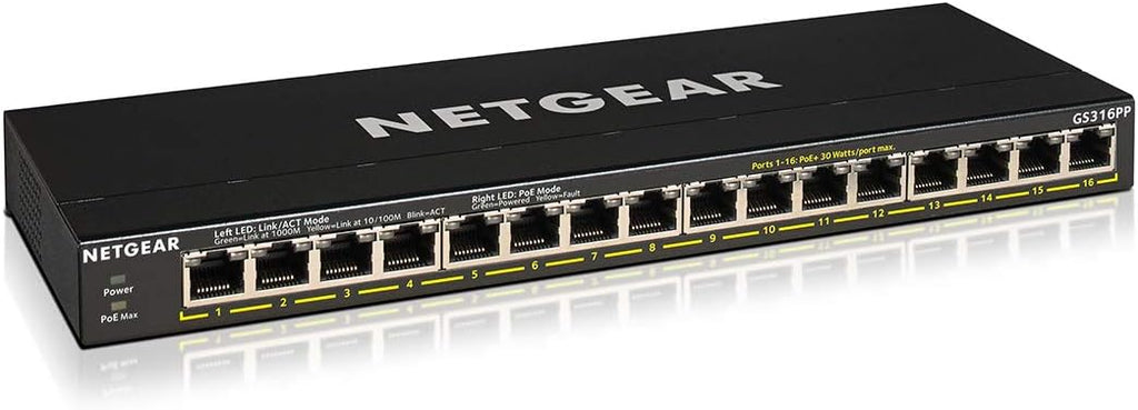 16-Port PoE Gigabit Ethernet Plus Switch with 15 x PoE+ @ 231W, 1 x 1G SFP Port L34956