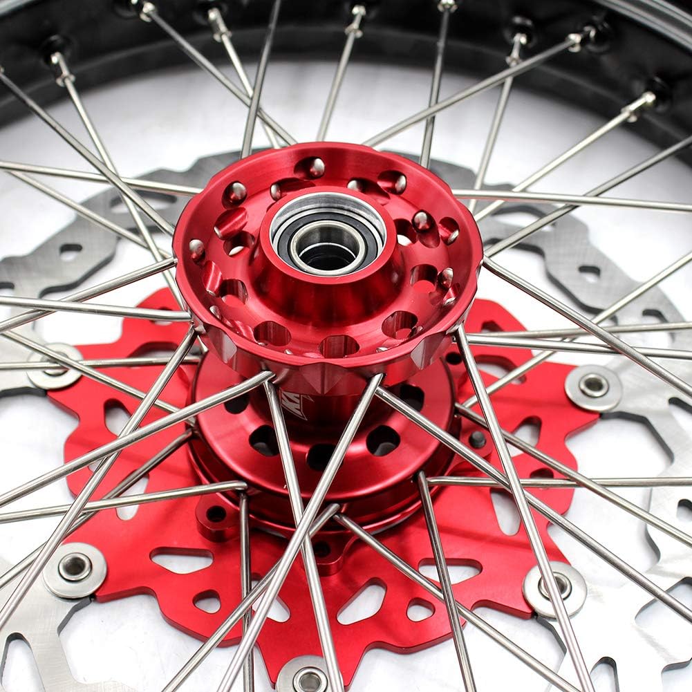 Red Hub Supermoto Wheels with CST Tires L105