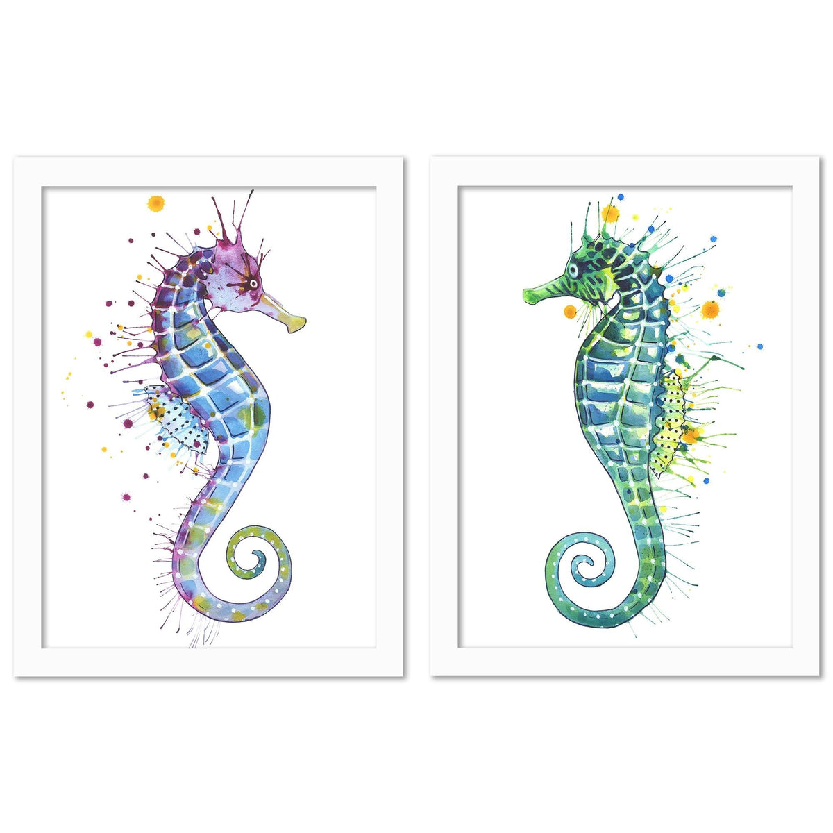 2 Piece White Framed Print Set K30273