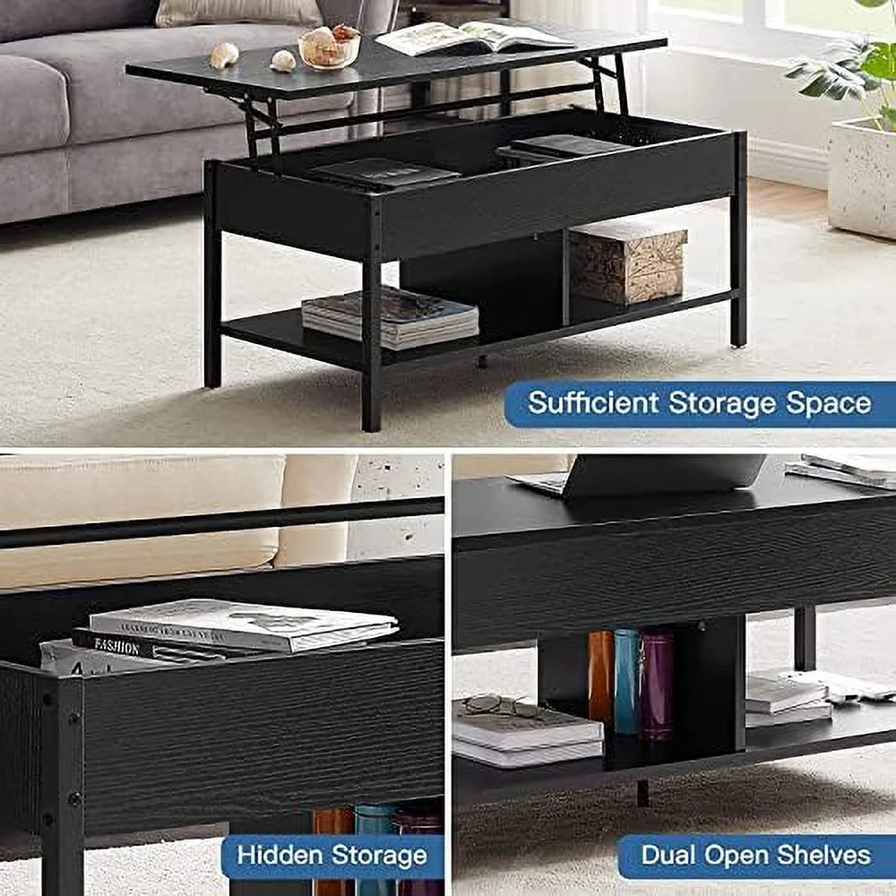 Brown Lift Top Coffee Table with Hidden Compartment K45310