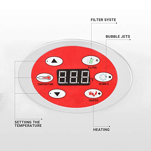 Portable Inflatable Hot Tub with 120 Bubble Jets, Black/White A155