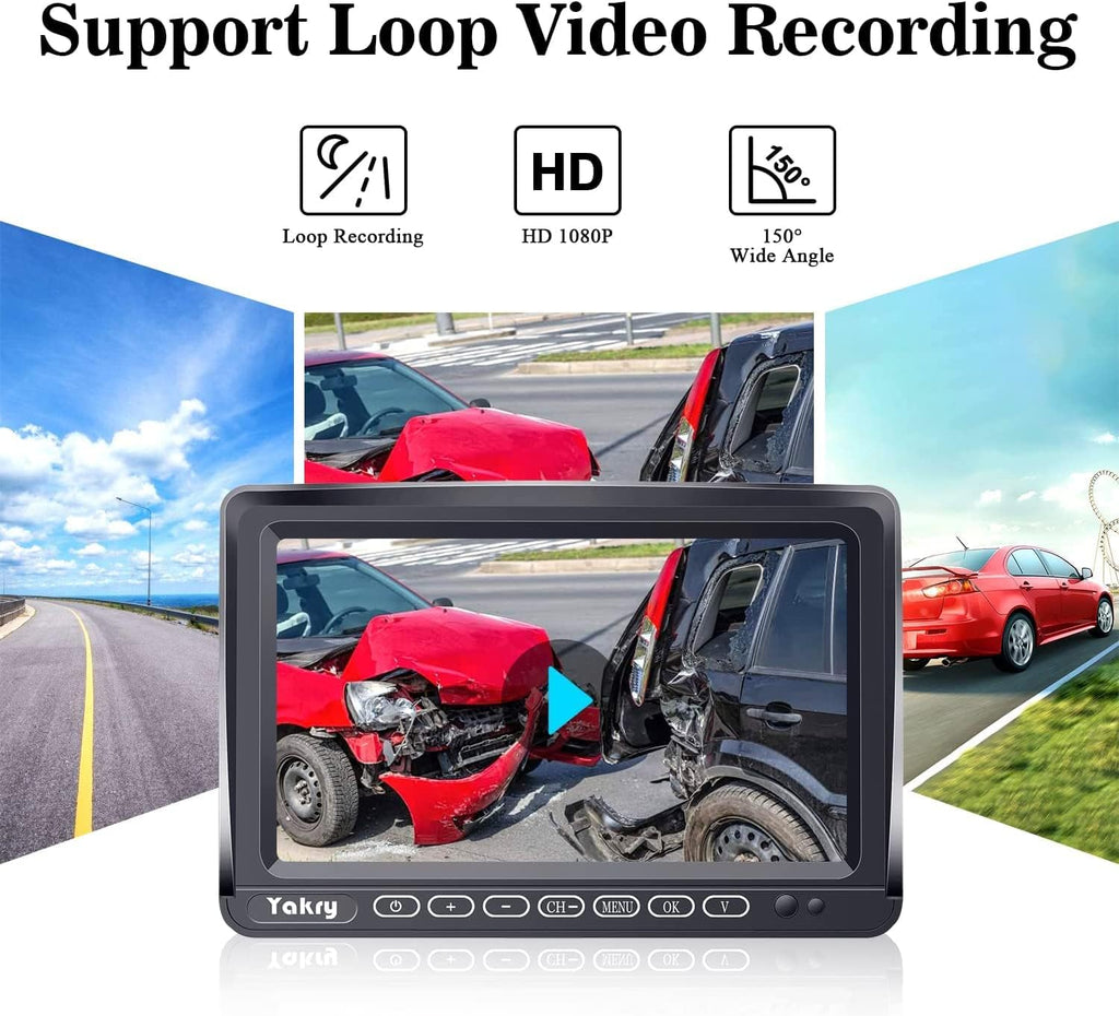 7 Inch Wireless HD 1080P Backup Camera with DVR Monitor V88712
