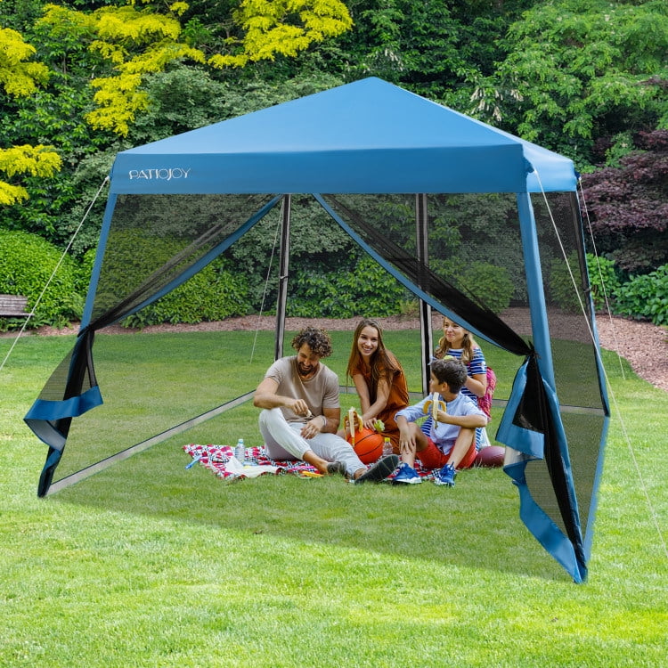 10 x 10 Feet Pop Up Canopy with Mesh Sidewalls X21361